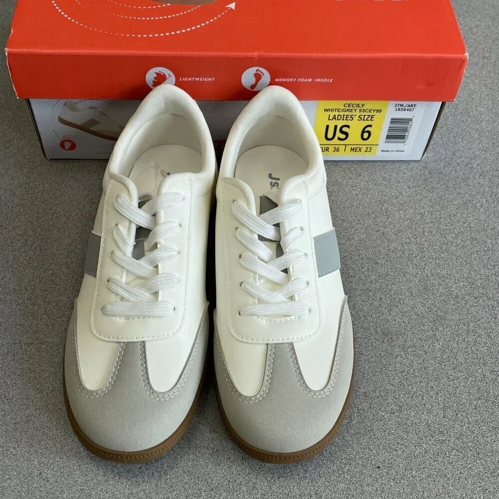 NEW J Sport Cecily Women's Size 6 Sneakers White & Grey